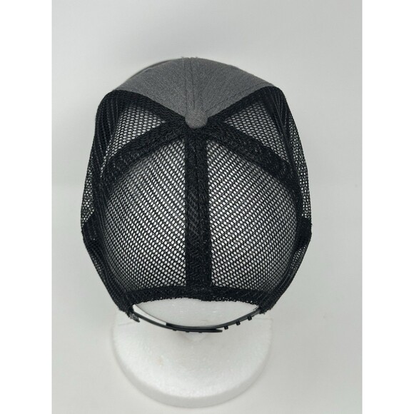 The North Face Mudder SnapBack Hat Gray Brown Leather Patch Mesh Trucker OSFA - Picture 5 of 9